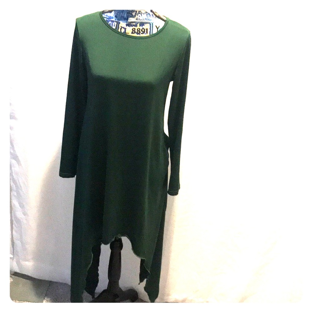 Green shirt fitted flare Size L - Picture 1 of 3